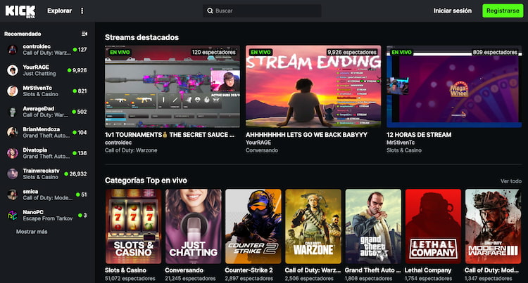 Kick: plataforma de streaming
