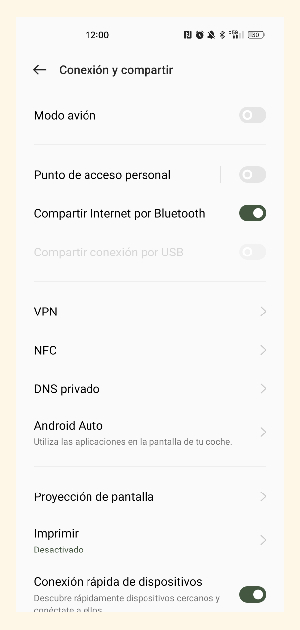 Cómo activar tethering bluetooth en Android