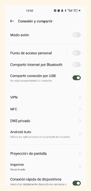 Cómo activar tethering USB en Android