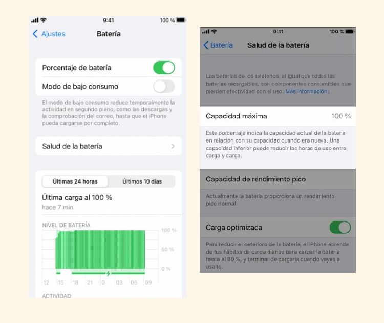 Como comprobar la salud de la bateria en iPhone