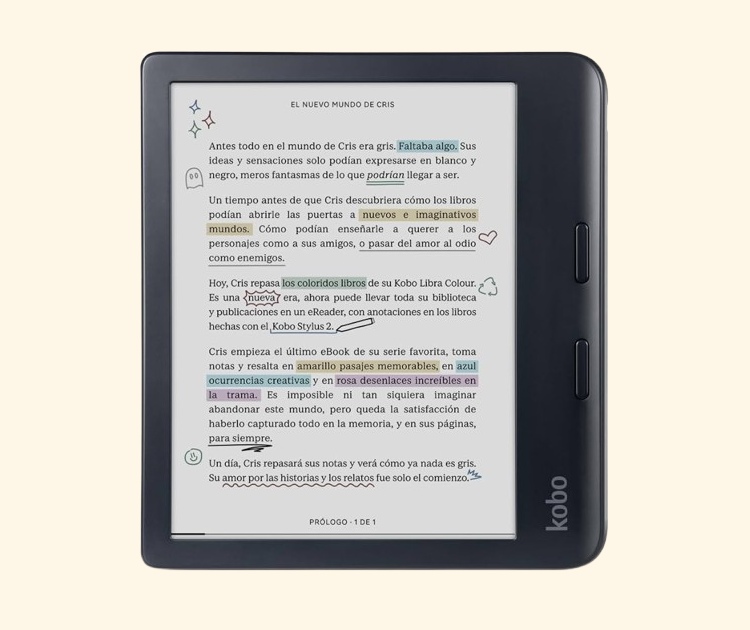 Kobo Libra Colour con pantalla a color y botones laterales