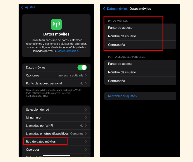Solucion  introducir los datos del APN