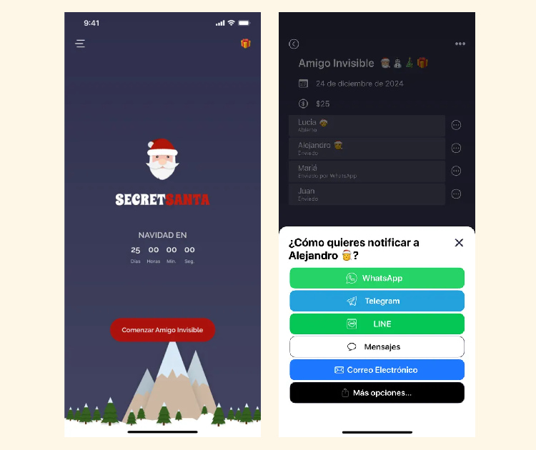 Mejor app para sorteo amigo invisible whatsapp - Secret Santa