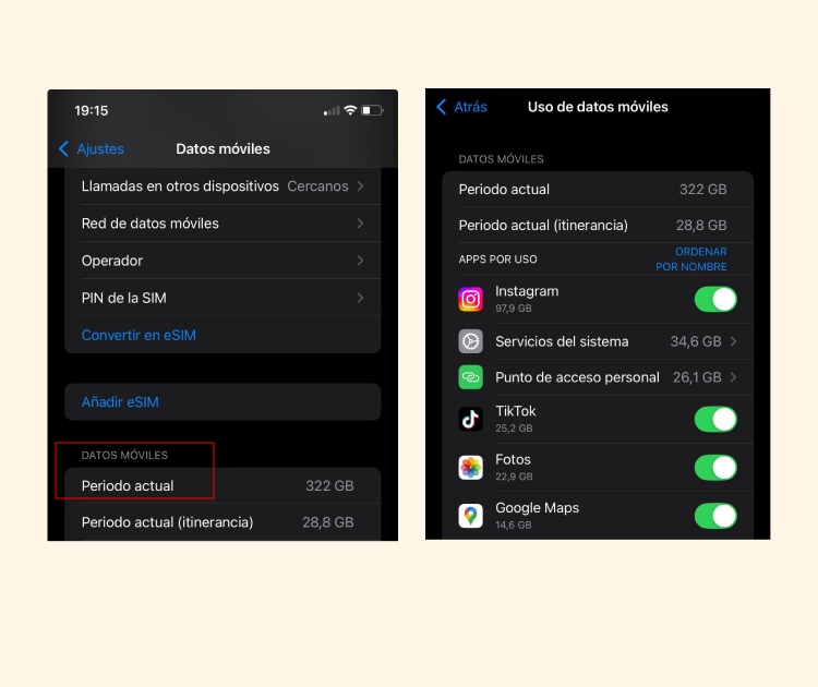 Como saber cuantos datos me quedan en iPhone